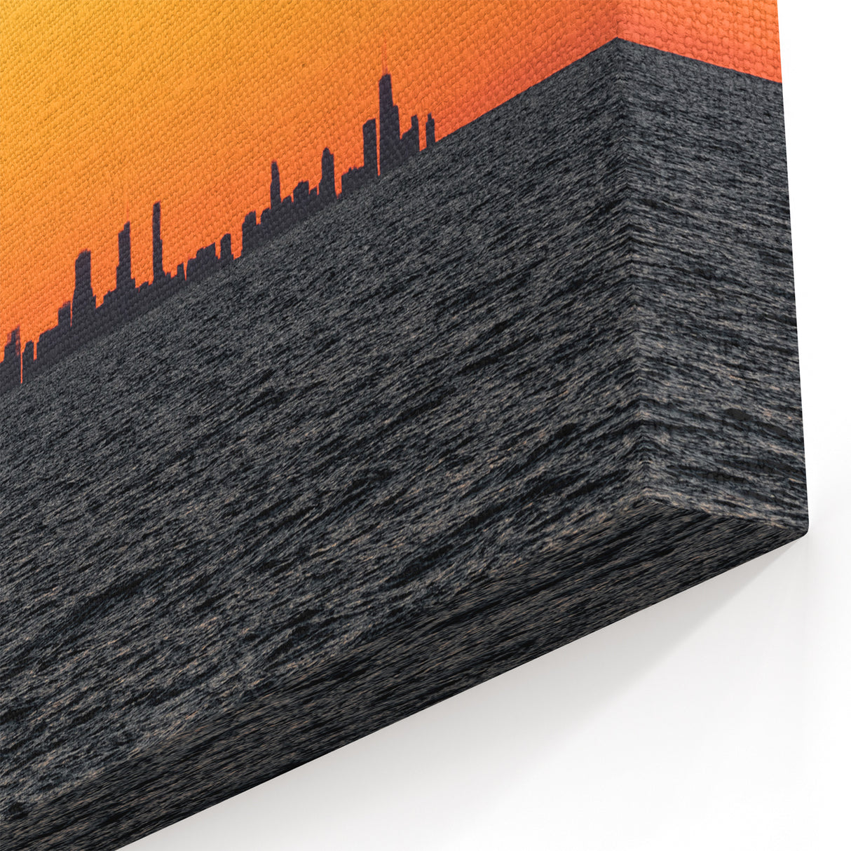 Chicago Skyline Art - Silhouette Cityscape at Sunset Over Lake Michigan