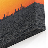 Chicago Skyline Art - Silhouette Cityscape at Sunset Over Lake Michigan