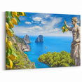 Capri Travel Poster - Italy Scenic Prints for Mediterranean Decor