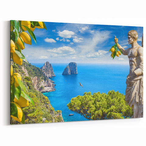 Capri Travel Poster - Italy Scenic Prints for Mediterranean Decor