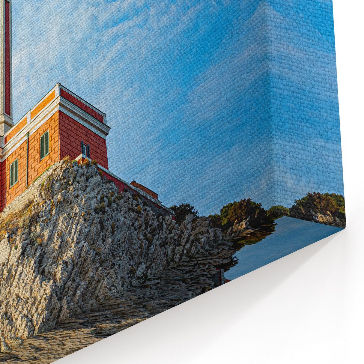 Italy Scenic Prints – Capri Coastal Art with Iconic Lighthouse View
