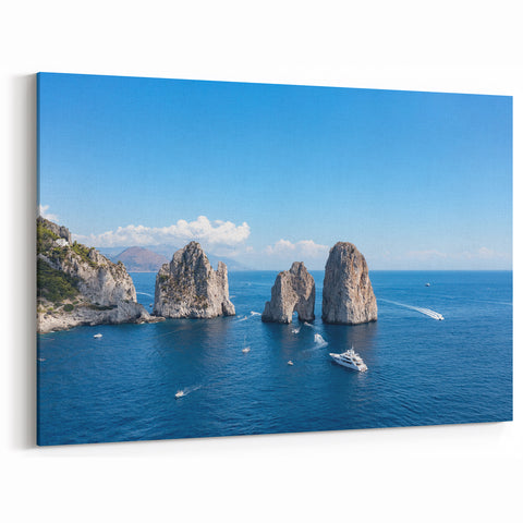 Italy Wall Decor – Capri Coastal Art with Iconic Faraglioni Views