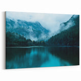 Seattle Landscape Art - Misty Mountain and Lake Wilderness Scene Print