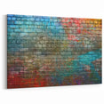Vibrant Masonry Wall Art - Colorful Brick Design on Canvas & Acrylic Glass