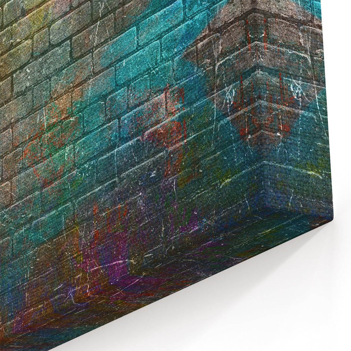 Vibrant Masonry Wall Art - Colorful Brick Design on Canvas & Acrylic Glass