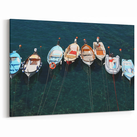 Cinque Terre Photography – Italian Coastal Decor with Scenic Boats