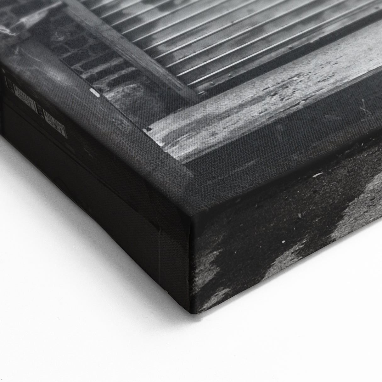 Urban Masonry Wall Art - Black and White Brick Building Canvas & Prints