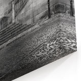 Elegant Masonry Wall Art - Black and White Night Scene on Canvas & Prints