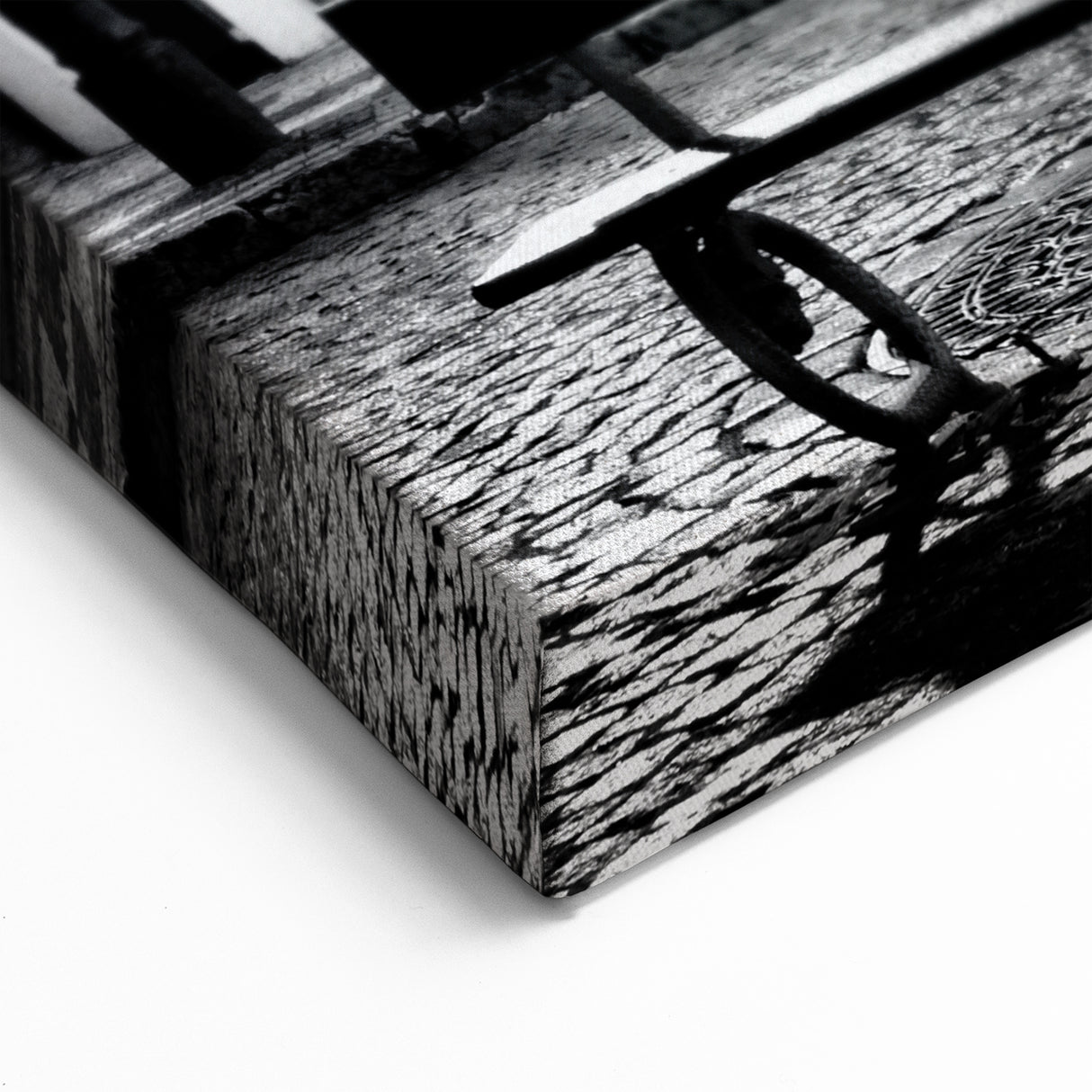 Elegant Masonry Wall Art - Black and White Night Scene on Canvas & Prints