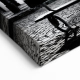 Elegant Masonry Wall Art - Black and White Night Scene on Canvas & Prints