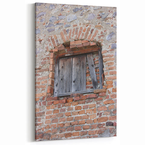 Rustic Masonry Wall Art - Weathered Brick and Wood Design for Wall Decor