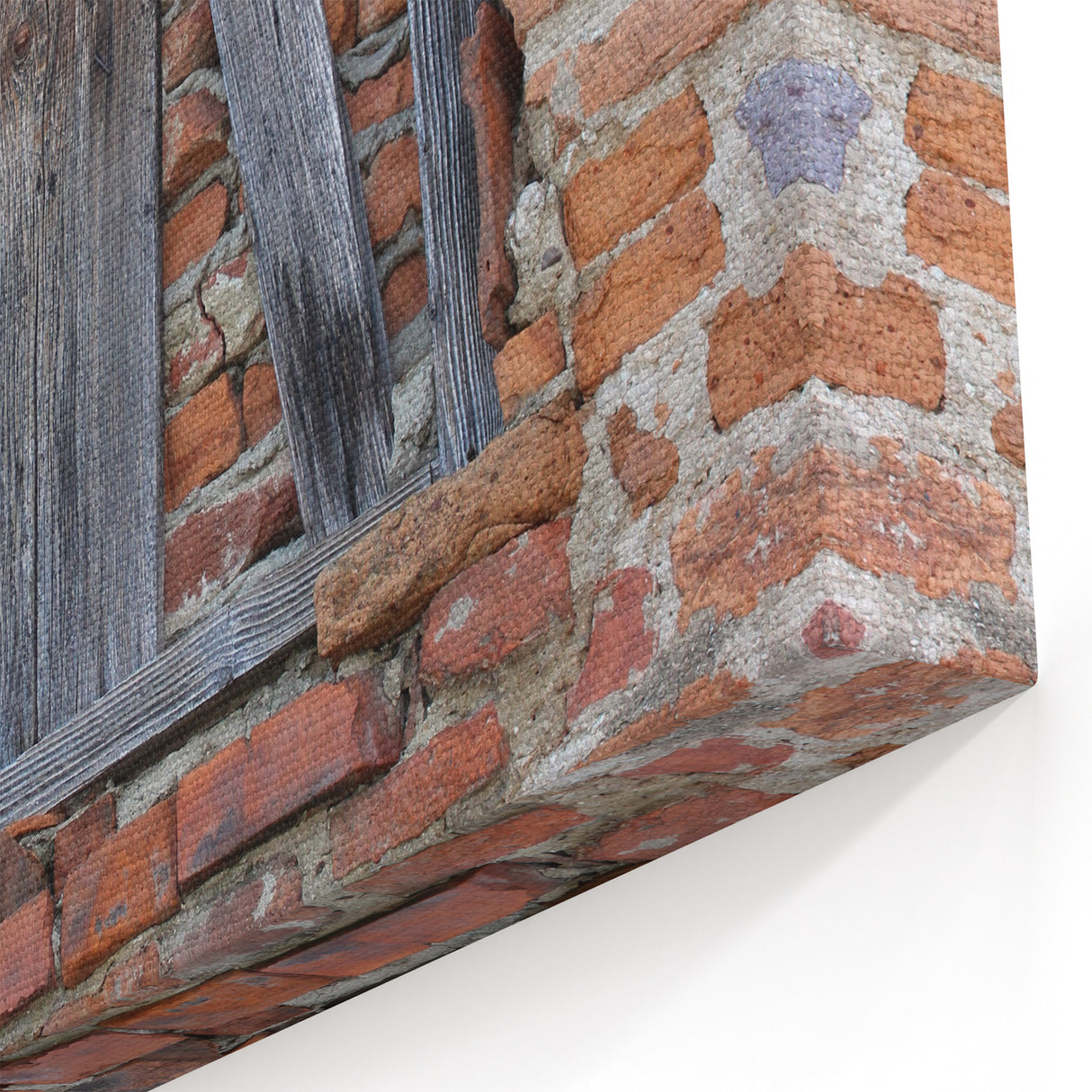 Rustic Masonry Wall Art - Weathered Brick and Wood Design for Wall Decor