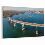 Aerial San Diego Art - Coronado Bridge and Bay Scenic Coastal Print