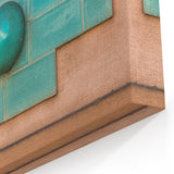 Turquoise Geometric Masonry Wall Art - Modern Tile Design for Wall Decor