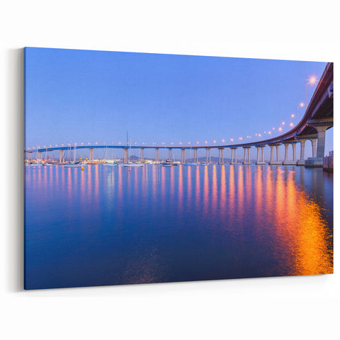 Coronado Bridge Art - Scenic California Coastal Night Reflections Print