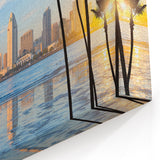 San Diego View from Coronado with Palm Trees - California Skyline Art