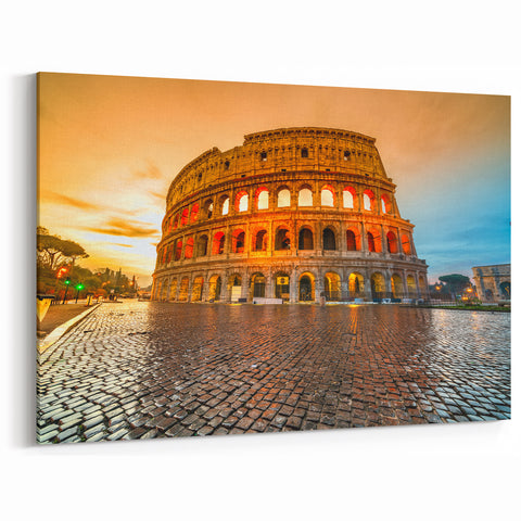 Colosseum Wall Art – Vibrant Sunset Colosseum Canvas for Elegant Spaces