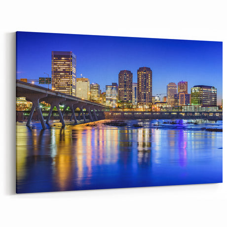 Virginia Landscape Art - Richmond Skyline Blue Hour Scenic Photography Print