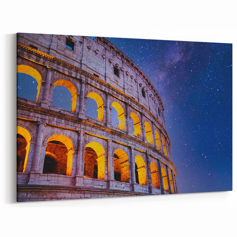 Roman Colosseum Photography – Starry Night Canvas of Rome’s Landmark