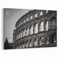 Ancient Rome Art – Black and White Canvas of Roman Colosseum Architecture