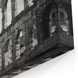 Ancient Rome Art – Black and White Canvas of Roman Colosseum Architecture