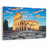 Italian Landmark Art – Vibrant Colosseum Canvas with Clear Sky