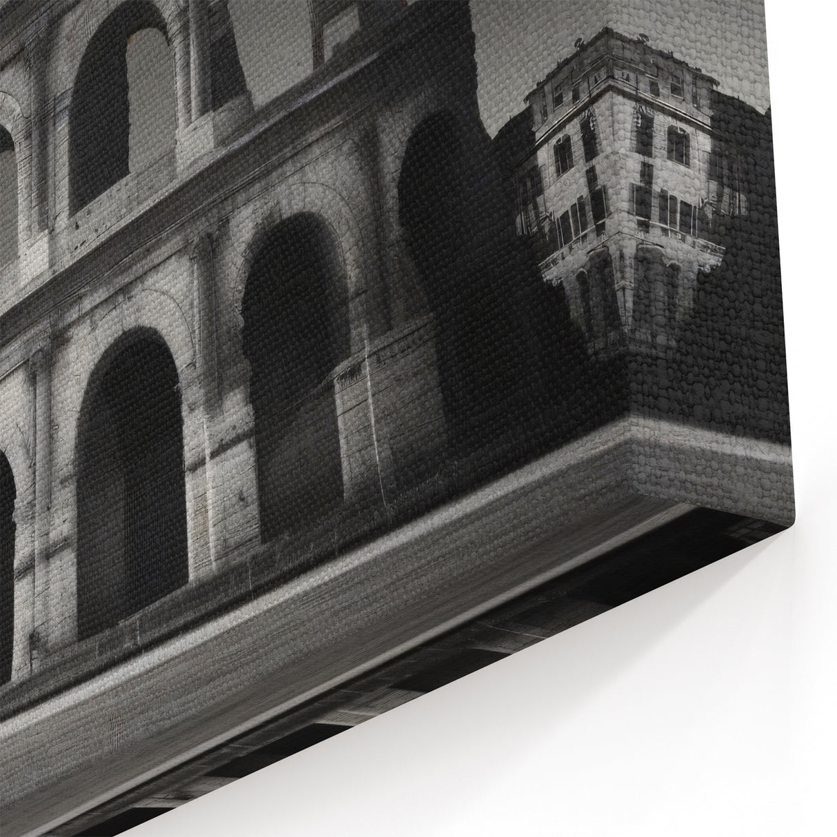 Ancient Rome Art – Moody Black and White Colosseum Architecture Print