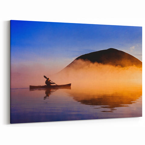 Wellington Harbor Art - Kayaker in Misty Sunrise Photography Print