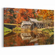 Rustic Virginia Wall Art - Autumn Watermill Scenic Nature Photography Print