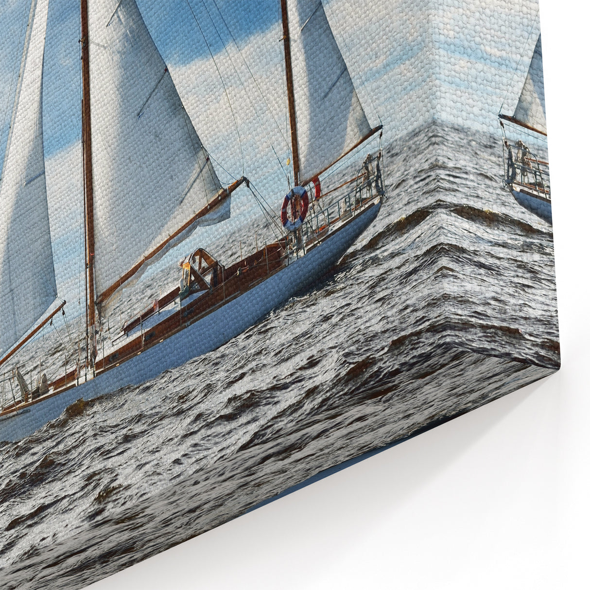 Wellington Harbor Art - Sailboat on the Open Sea with Dramatic Skies