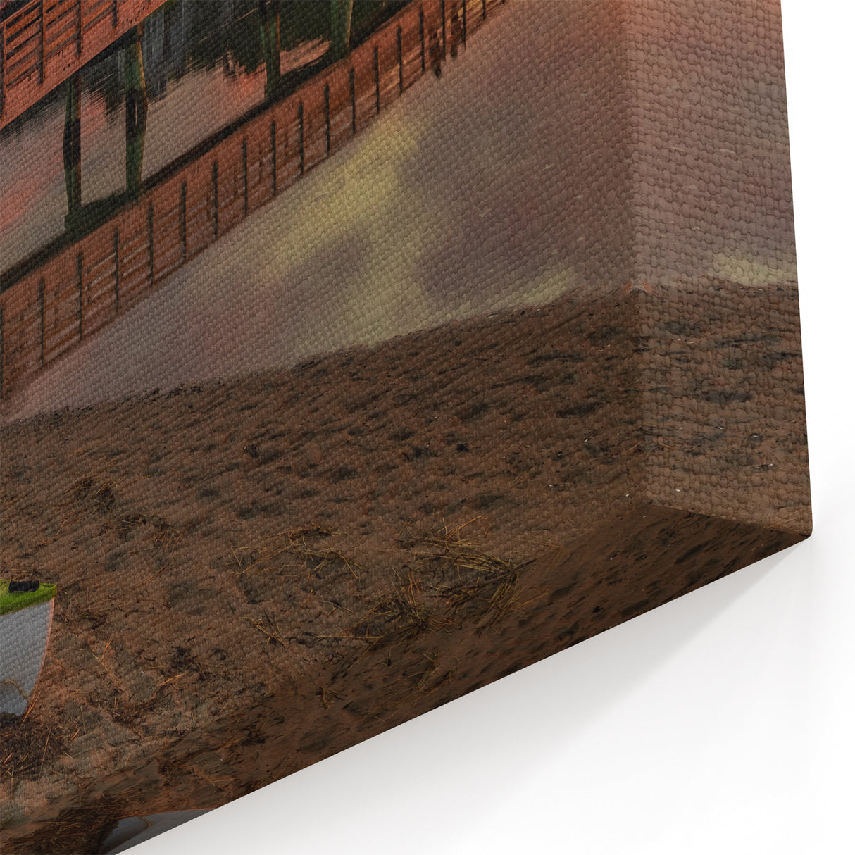 Wellington Harbor Art - Kayak and Wooden Bridge Sunset Photography Print