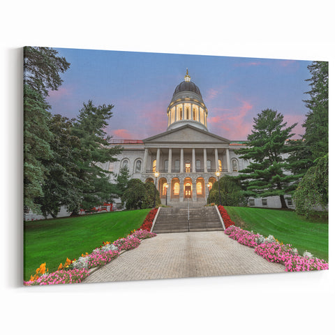 Wellington Skyline Art - Historic Building with Lush Gardens Photography Print
