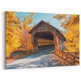 Rustic Covered Bridge Wall Art – Autumn Landscape Canvas & Prints