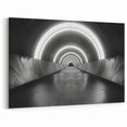 Abstract Light Tunnel Art - Modern Monochrome Architectural Print