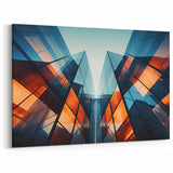Sunset Glow Geometric Architecture Print - Vibrant Abstract Art