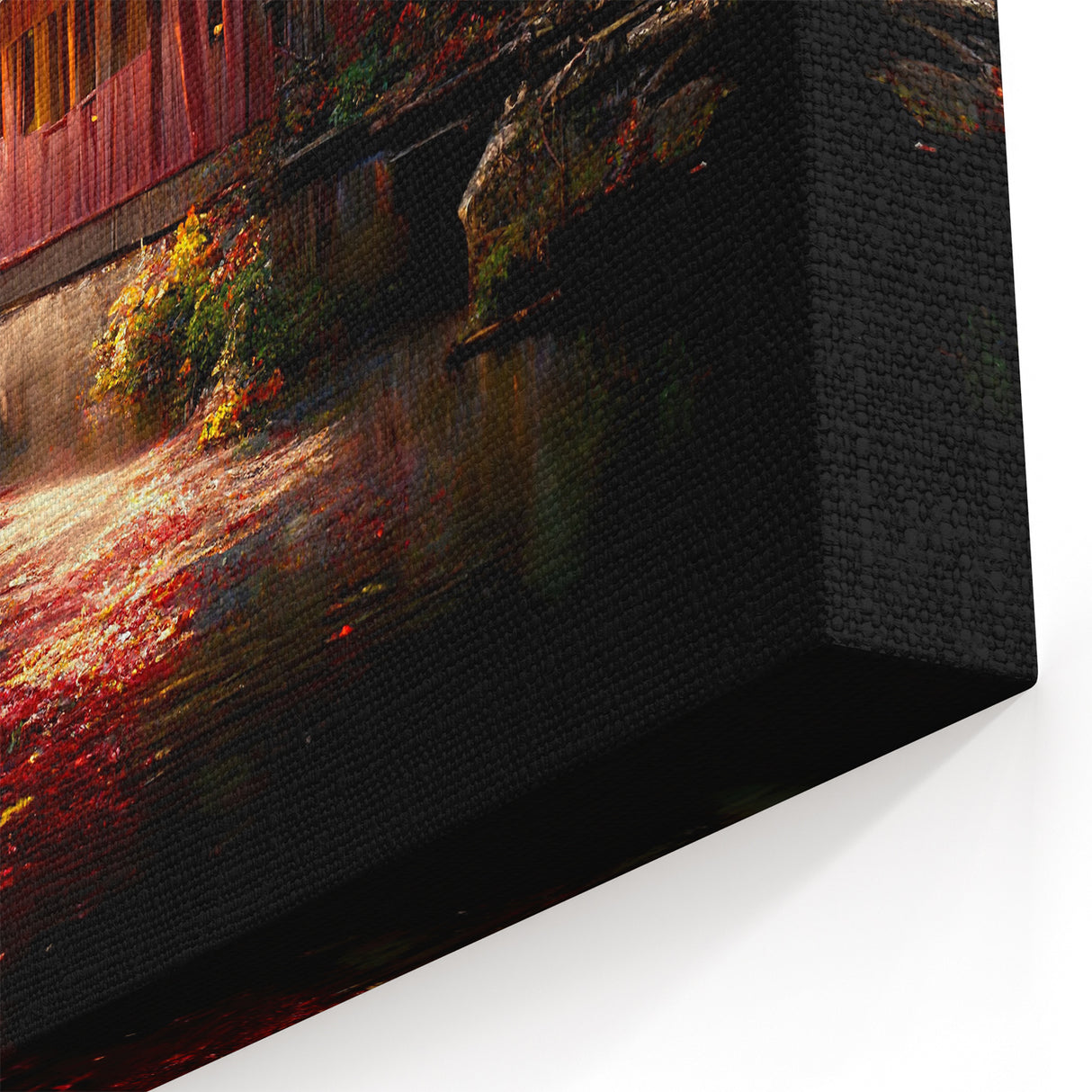 Autumn Covered Bridge Wall Art – Rustic Landscape Canvas & Prints