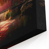 Autumn Covered Bridge Wall Art – Rustic Landscape Canvas & Prints