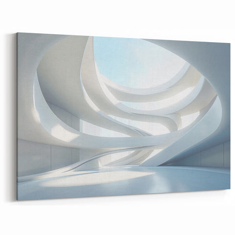 Sleek Curvilinear Architecture Print - Modern Abstract Canvas Art