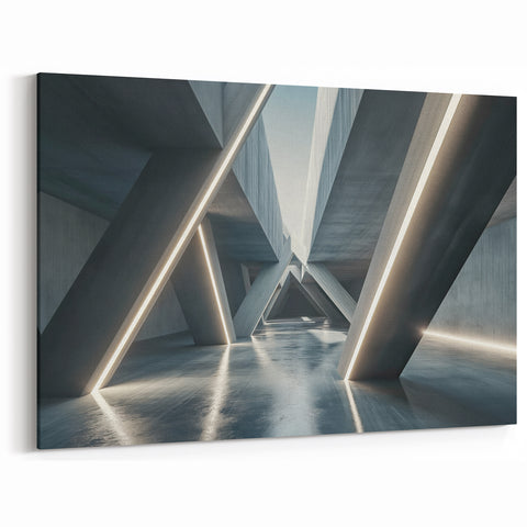Geometric Concrete Architecture Art - Illuminated Abstract Print