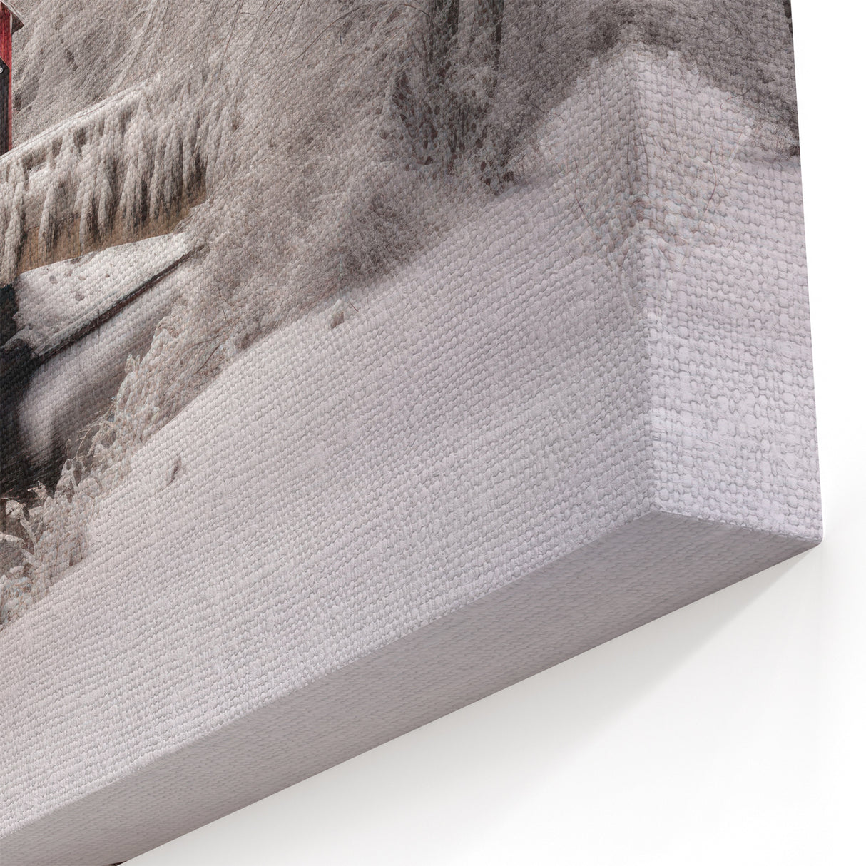 Winter Covered Bridge Wall Art – Snowy Landscape Canvas & Prints