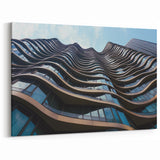 Wavy Modern Architecture Canvas - Dynamic Urban Art Print