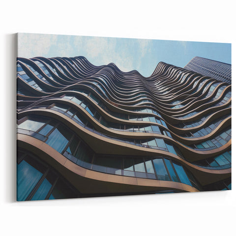 Wavy Modern Architecture Canvas - Dynamic Urban Art Print