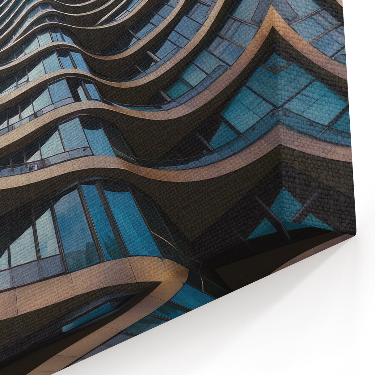 Wavy Modern Architecture Canvas - Dynamic Urban Art Print