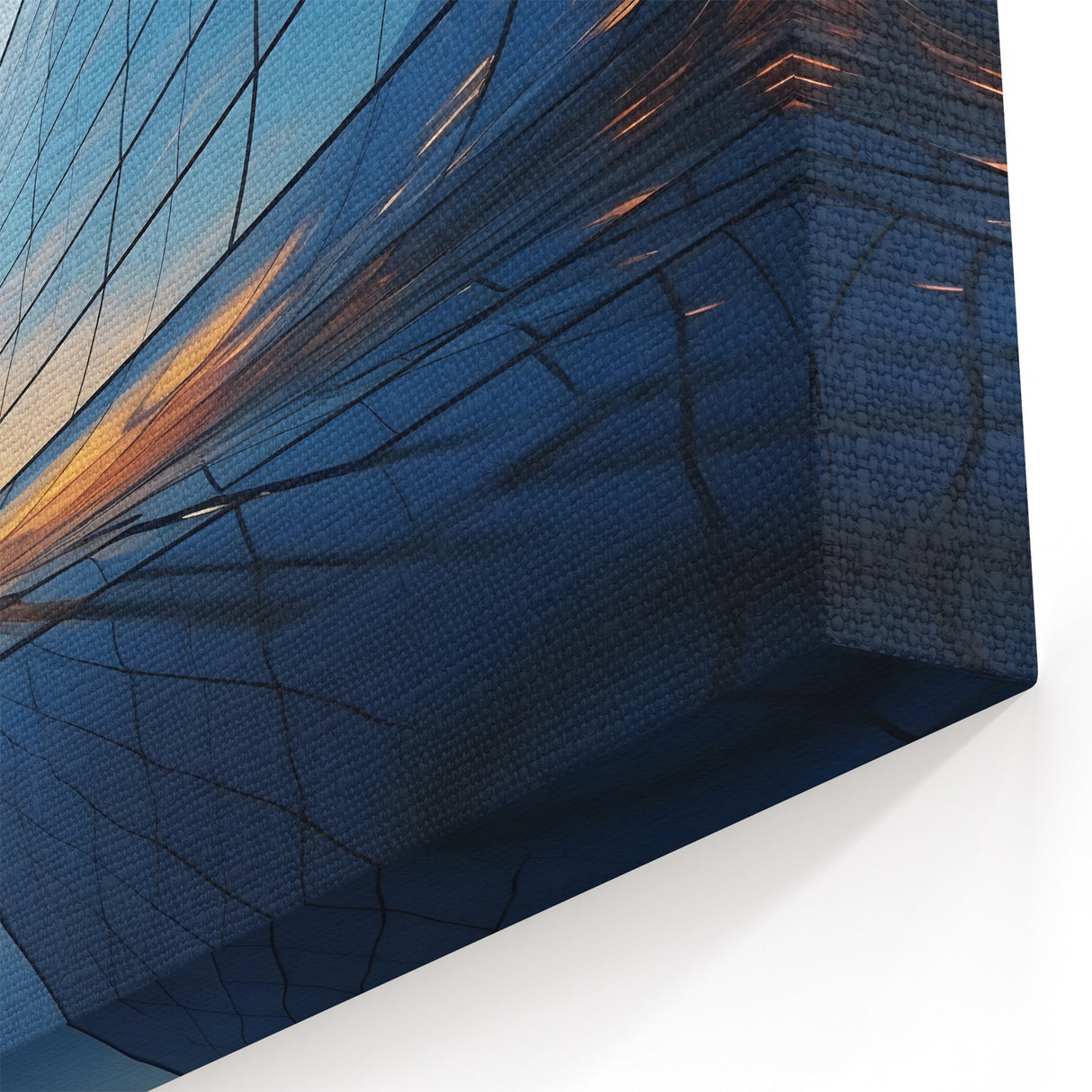 Reflective Curved Glass Art Print - Modern Architectural Canvas