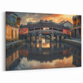 Historic Asian Bridge Wall Art – Sunset Cityscape Canvas & Prints