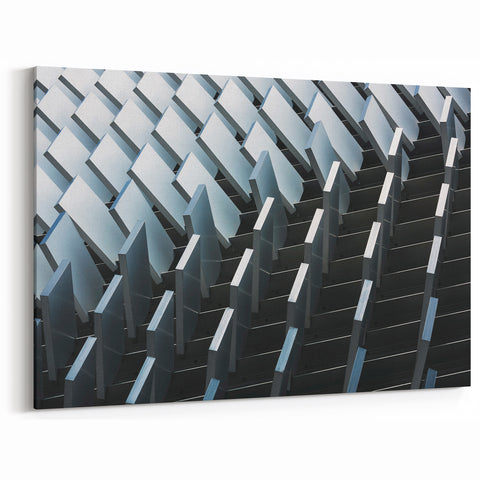 Geometric Facade Art Print - Modern Abstract Architectural Canvas