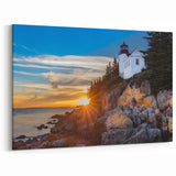 Sunset Lighthouse in Acadia National Park - Coastal Maine Wall Art
