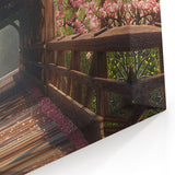 Cherry Blossom Covered Bridge Wall Art – Serene Spring Canvas Prints