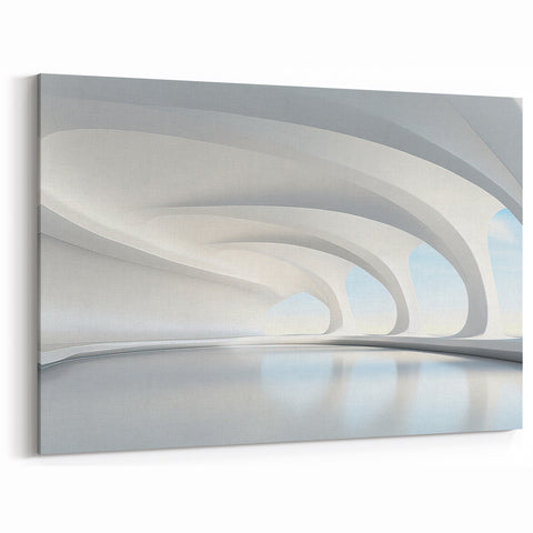 Fluid Curves Architectural Print - Serene Abstract Canvas Art