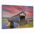 Hartland Longest Covered Bridge Wall Art – Scenic Sunset Canvas Prints